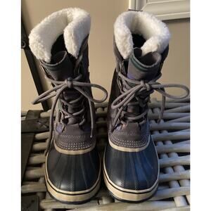 Sorel Women’s Sz 7 Southwest Aztec Winter Boots Sherpa Grey/Purple NL1715